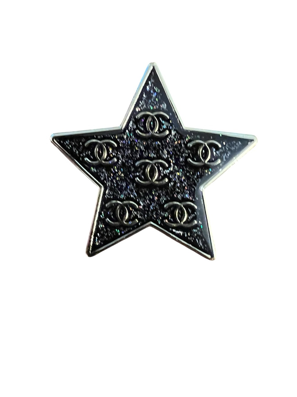 🤩Chanel Lucky Charm Enamel Black sparkling Brooch New 🤩
